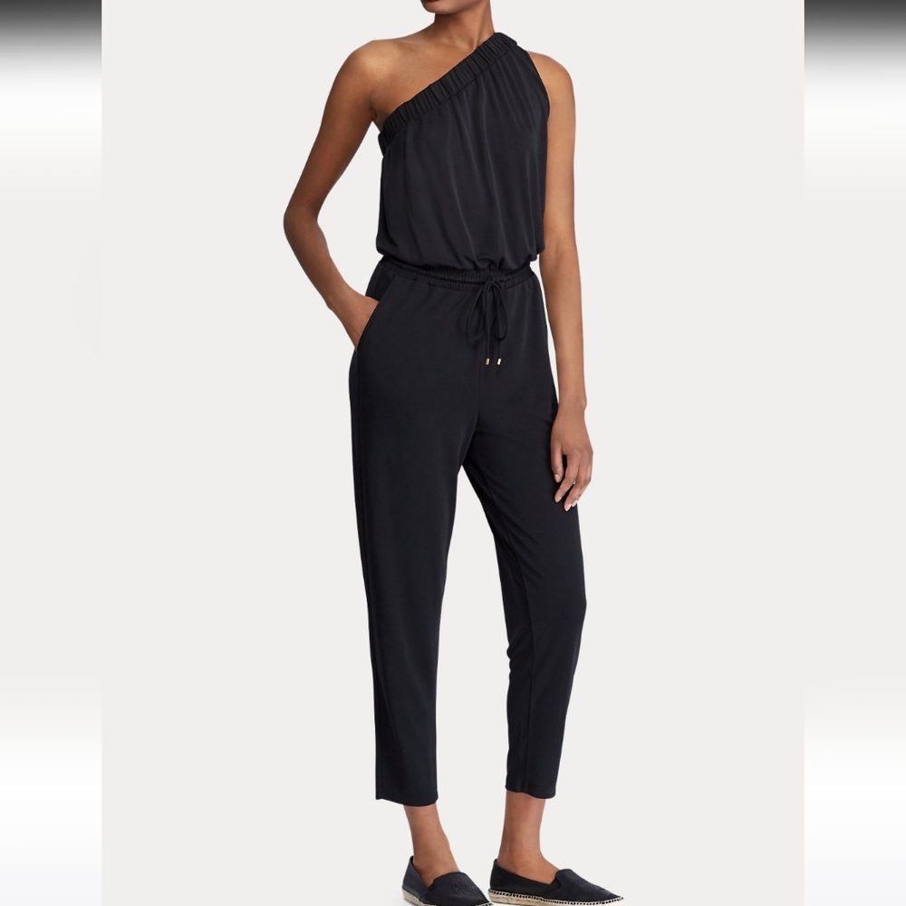 Ralph Lauren Jersey One-Shoulder Jumpsuit